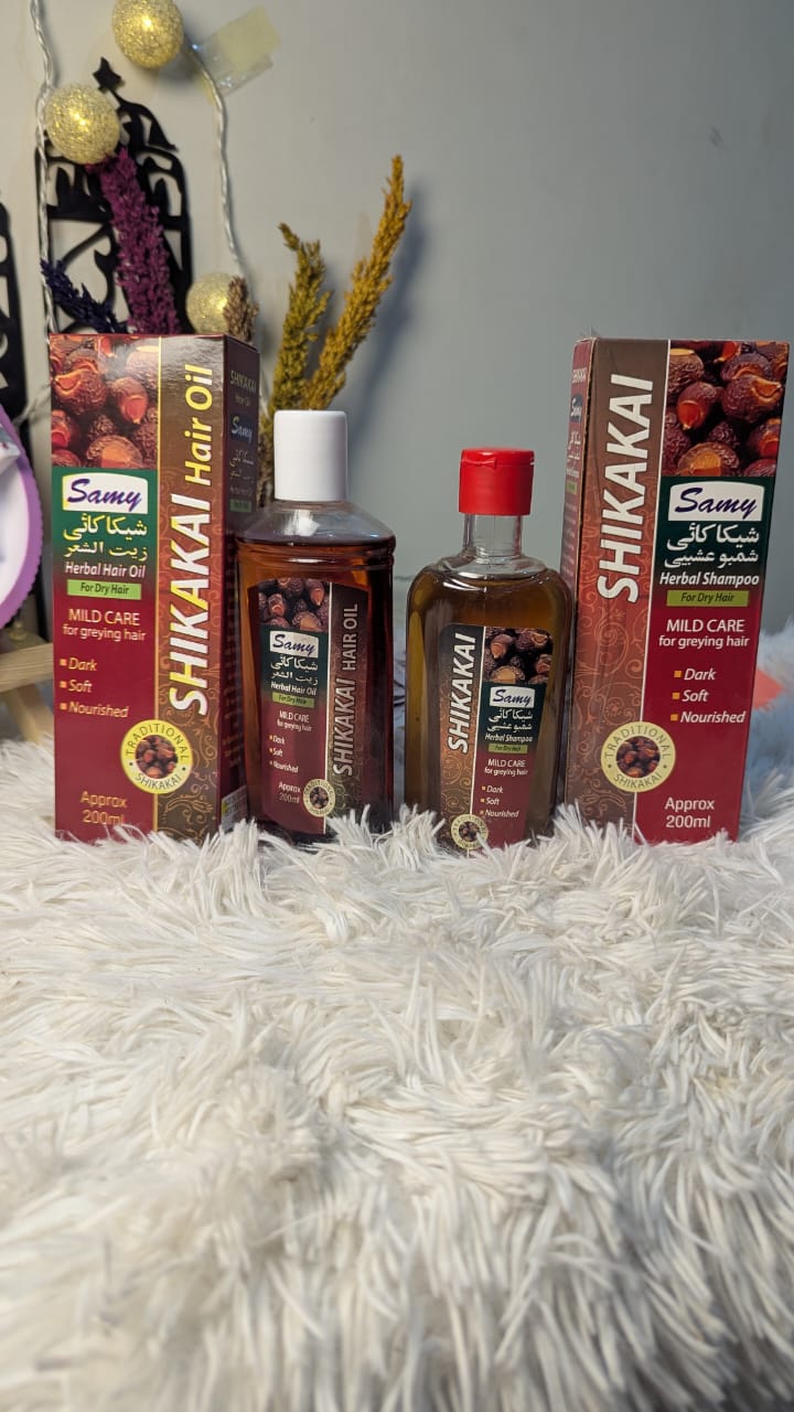 Samy Shikakai Hair Oil and Shikakai Shampoo Combo (For Mild-care)