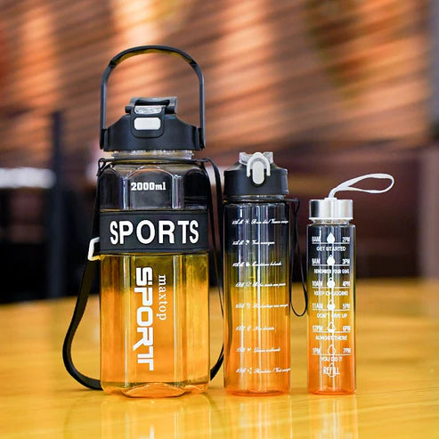 3Pcs Set High Quality Plastic Gradient Water Bottle