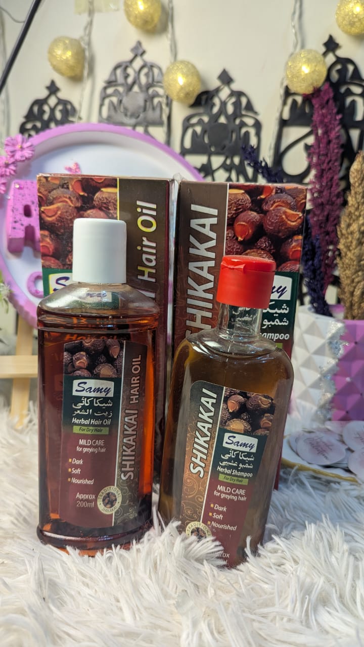 Samy Shikakai Hair Oil and Shikakai Shampoo Combo (For Mild-care)