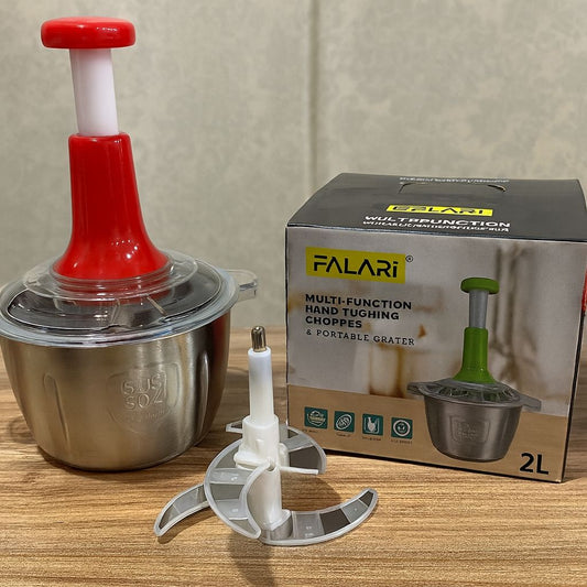 2.0Litre 4 Blades Push Vegetable Chopper (Box Packing) with Lock and Beater 4Blades